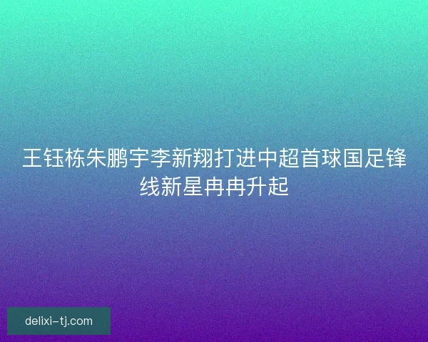 王钰栋朱鹏宇李新翔打进中超首球国足锋线新星冉冉升起 王钰栋朱鹏宇李新翔打进中超首球国足锋线新星冉冉升起