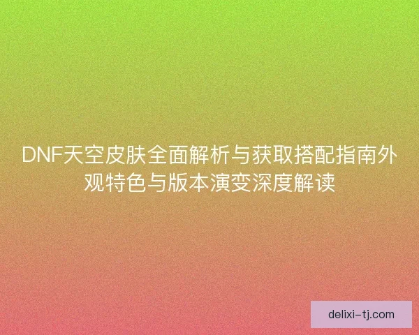 DNF天空皮肤全面解析与获取搭配指南外观特色与版本演变深度解读